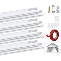 Perfil LED- Canal aluminio LED en forma U- 8x1m-con cubierta para PC.Canales LED y difusores con adhesivo 3M- tapas de…